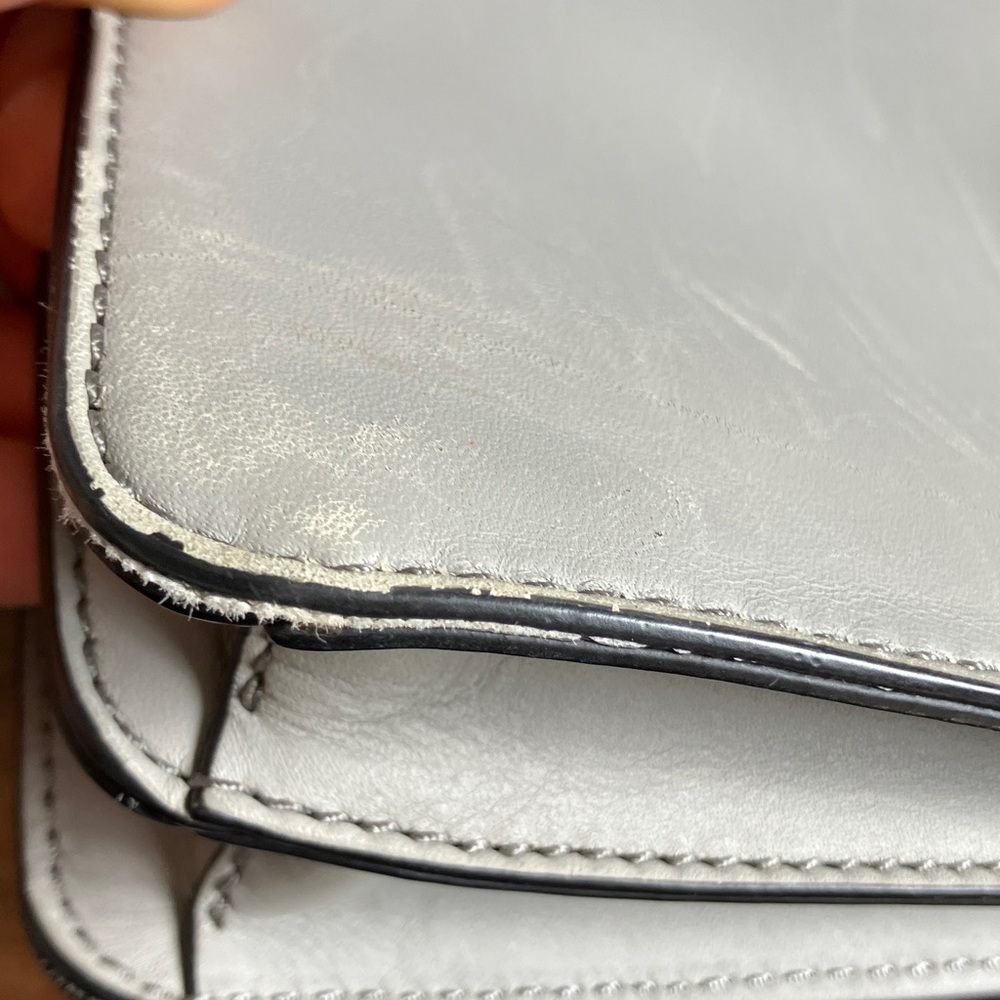 Fossil Finley Gray Leather Shoulder Bag - Picture 7 of 16